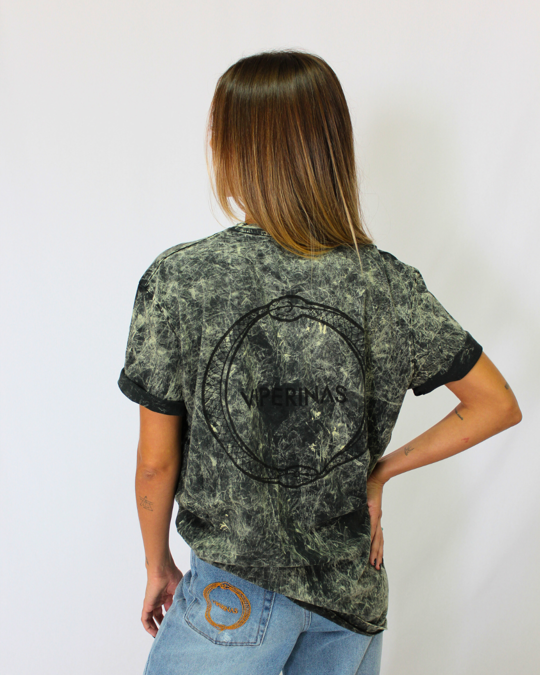 Camiseta Logo Acid Wash Black