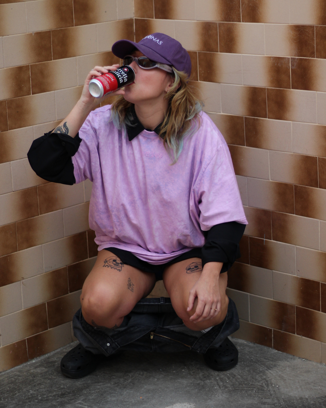 Camiseta The Logo Acid Wash Lila