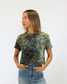 Crop Top Logo Acid Wash BK