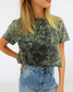 Crop Top Logo Acid Wash BK