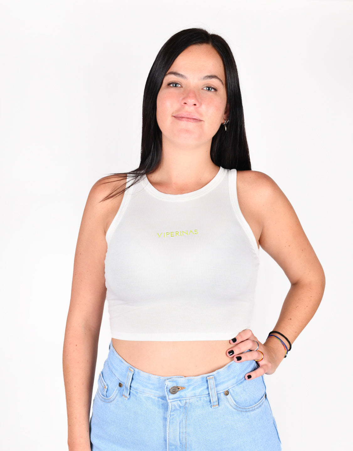 Viperinas Tank Top Viperinas Embroidery Blanco | Composición: 95% Algodón 5% Spandex |Disponible también en color Negro | Envíos a todo el mundo 