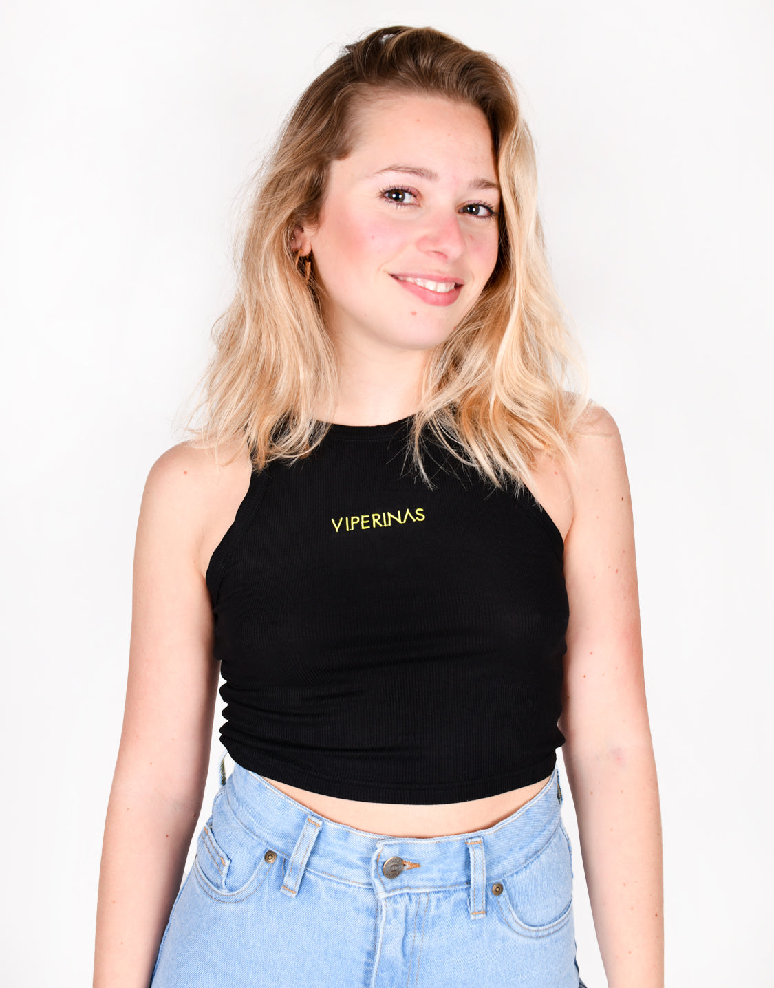 Viperinas Tank Top Embroidery Black | Comprar online ropa mujer y unisex Canarias | Envíos a todo el mundo | Moda urbana y de baño | Viperinas Original Brand 